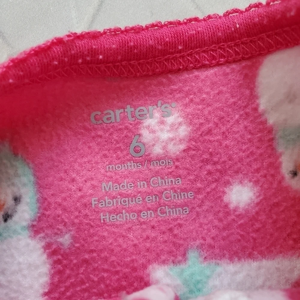 Carter's 3-Pack Girls Fleece Zip Footie Winter‎ Pajamas